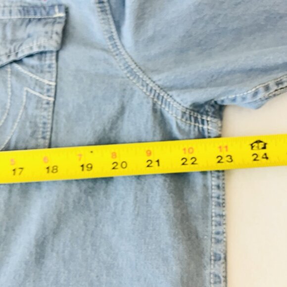 TRUE RELIGION Men's Chambray Long Sleeve Blue Western Pearl Snap Shirt Sz XL NWT - Picture 13 of 14